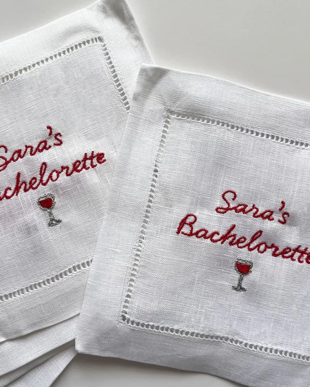 Personalized napkins for a bachelorette party